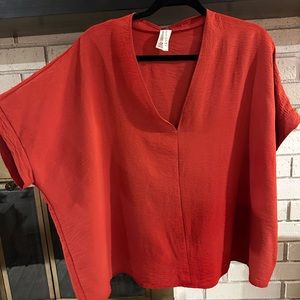 Brick Red Oversized Top